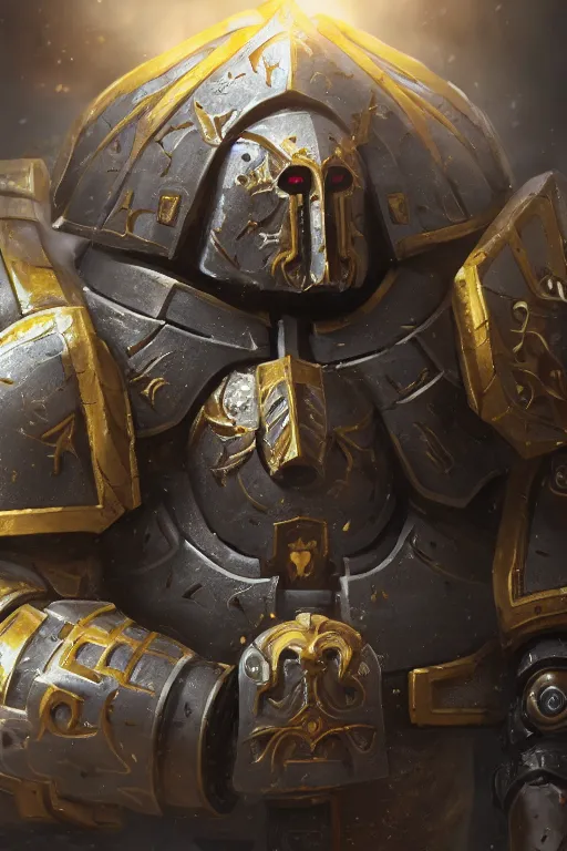 Image similar to armor portrait heros warhammer 4 0 k horus heresy fanart - the primarchs emperor by johannes helgeson animated with vfx concept artist & illustrator global illumination ray tracing hdr fanart arstation zbrush central hardmesh 8 k octane renderer comics stylized