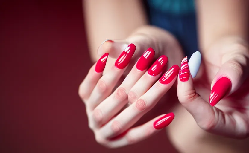 Image similar to photograph of hands lots of hands, female hands, painted nails, creepy, one point perspective, 1-point perspective, tilt shift, sigma 85mm f/1.4, 4k, depth of field, high resolution, 4k, 8k, hd, full color