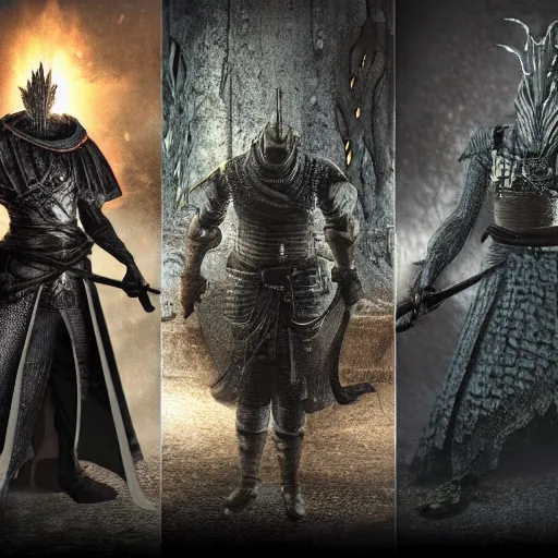 Prompt: collection of New dark souls boss