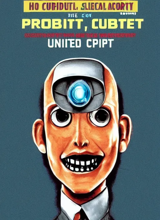 Image similar to the robot from short circuit as president of the united states