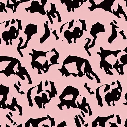 Image similar to abstract pattern, art print, lithography, pink, beige, white, pigs