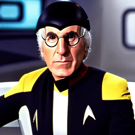 Image similar to “ still of star trek the next generation. larry david as captain on the bridge of the enteprise, 4 k ” w - 1 0 2 4