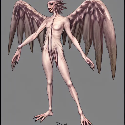 Image similar to harpy anatomy reference sheet,