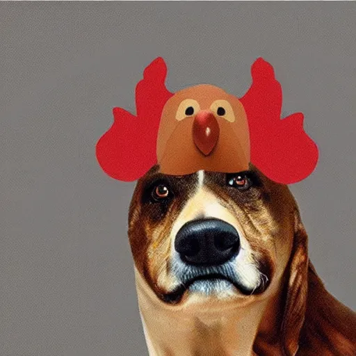 Prompt: a chicken with dog head