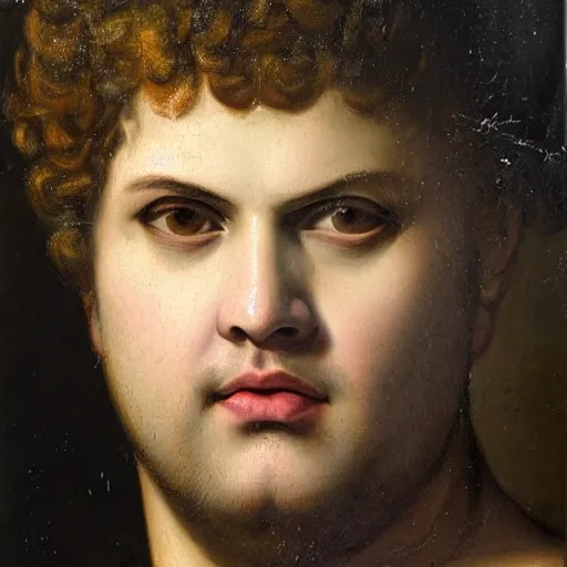 Image similar to A 17th century Baroque Painting of Emperor Nero, portrait of Emperor Nero, grainy, realistic, very realistic, hyperrealistic, highly detailed, very detailed, extremely detailed, very neat, very epic, very cool, detailed, trending on artstation