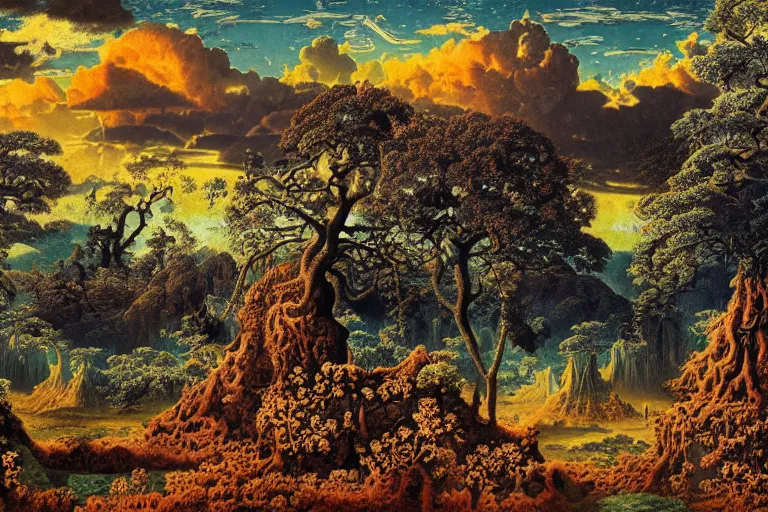 Image similar to landscape by ernst haeckel, david a. hardy, oyama kojima, phil koch, annie leibovitz, benoit mandelbrot, dan mumford, bruce pennington, mimmo rotella