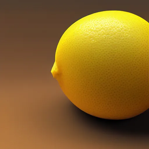 Image similar to a high quality render of a low poly lemon,