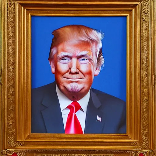 Prompt: north korean portrait photo of donald trump,