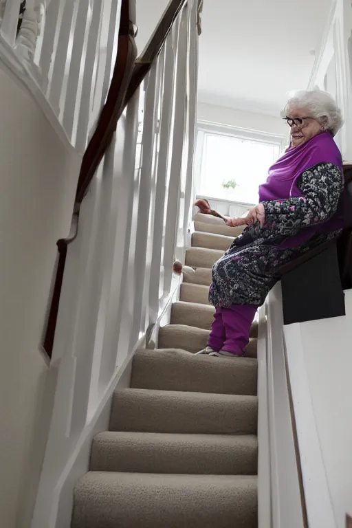 Image similar to Grandma falling down the stairs