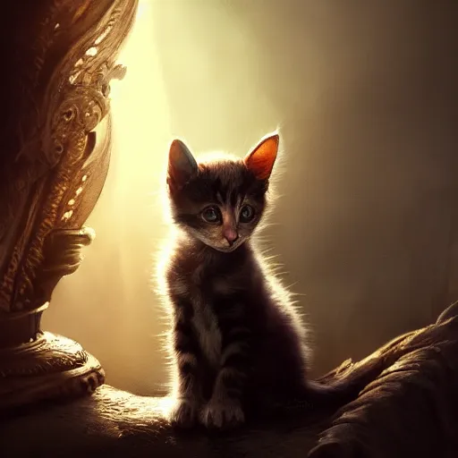 Image similar to a kitten vampire lord, dramatic lighting, cinematic, establishing shot, extremely high detail, foto realistic, cinematic lighting, post processed, concept art, high details, cinematic, 8k resolution, beautiful detailed, photorealistic, digital painting, artstation, concept art, smooth, sharp focus, artstation trending, octane render, unreal engine