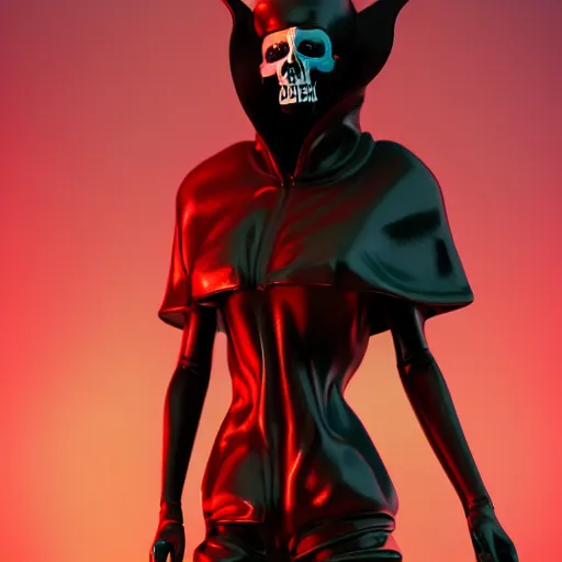 Prompt: candypunk grim reaper, character design, dollpunk, high quality digital art, render, octane, redshift, volumetric lighting, oled