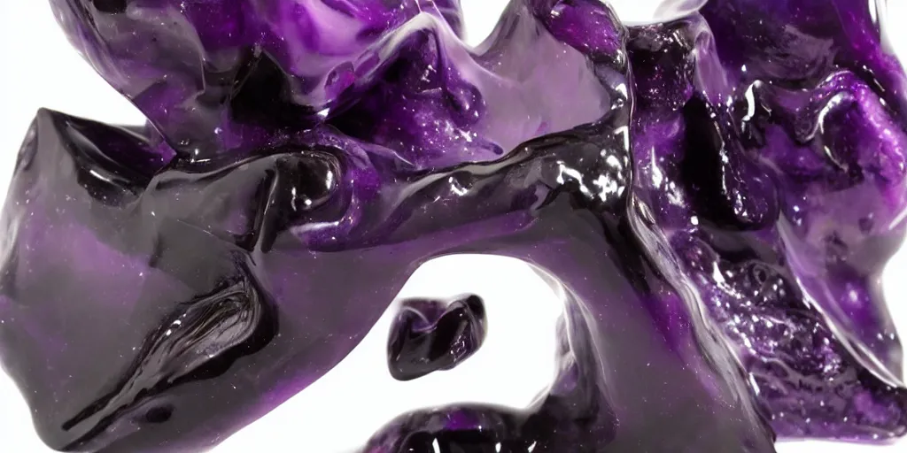 Image similar to purple obsidian caramel sculpture, award winning photo