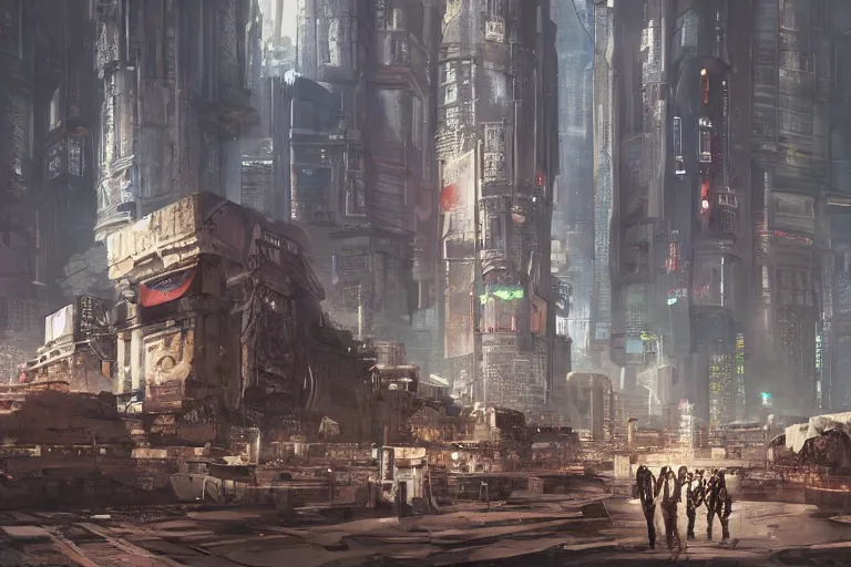 Prompt: cyberpunk ancient rome detailed concept art featured on CGsociety