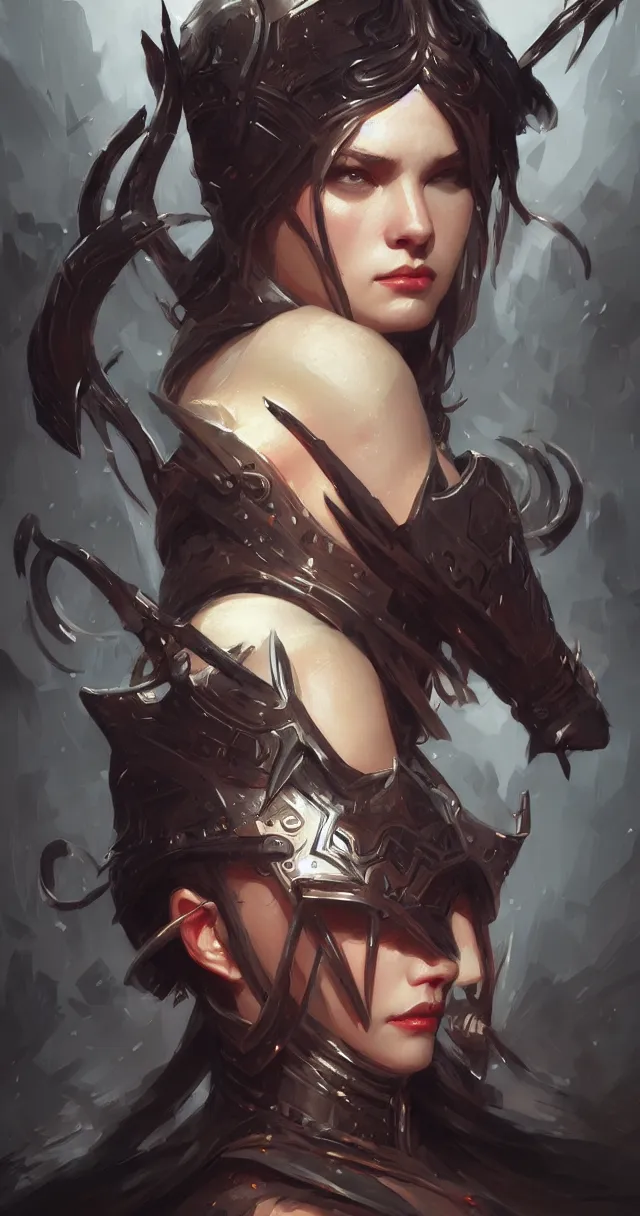 Image similar to dark fantasy knight portrait highly detailed, digital painting, artstation, concept art, smooth and sharp focus, illustration, art by tian zi and wlop and alphonse mucha