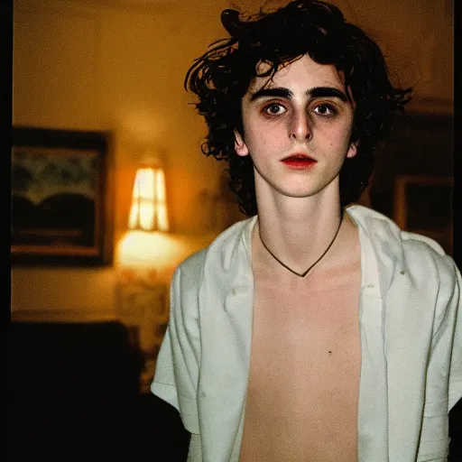 Image similar to timothee chalamet photograph by nan goldin