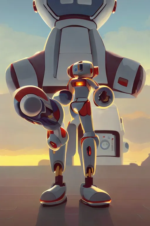 Image similar to metabots medabots medarotto medarot robot minimalist comics, behance hd by jesper ejsing, by rhads, makoto shinkai and lois van baarle, ilya kuvshinov, rossdraws global illumination ray tracing hdr radiating a glowing aura