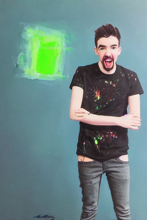 Image similar to Sean McLoughlin, Jacksepticeye, Irish Youtuber, solo portrait, yelling super loud, extreme yelling 🎨🖌️