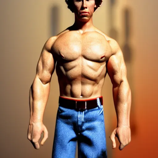 Image similar to napoleon dynamite with the body of arnold schwarzenegger, 8 k, ultra realistic, photorealistic, fine details