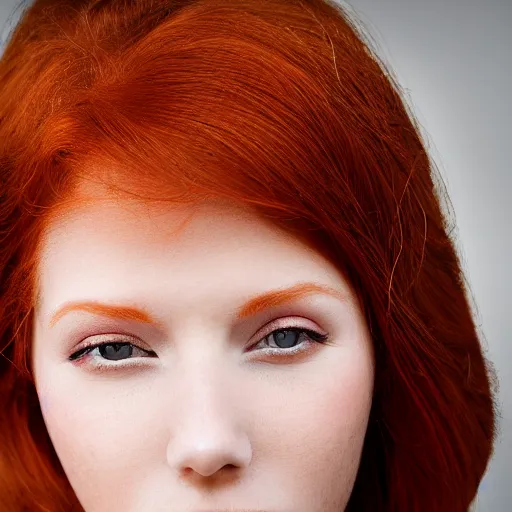 Prompt: redhead beauty, close up portrait photo, 8 k,