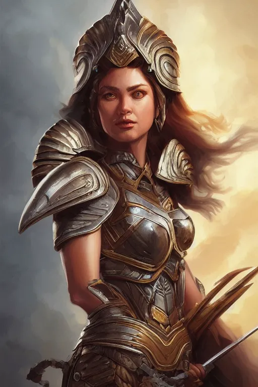 Image similar to amazon valkyrie athena, d & d, fantasy, portrait, highly detailed, headshot, digital painting, trending on artstation, concept art, sharp focus, illustration, art by artgerm and greg rutkowski and magali villeneuve