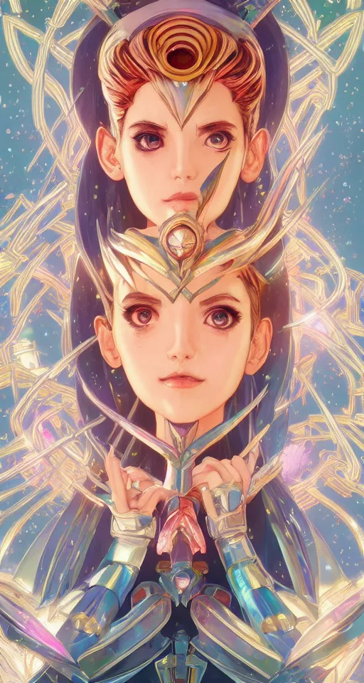 Image similar to symmetry!! portrait of sailor moon! alien in the style of horizon zero dawn, machine face, intricate, elegant, highly detailed, digital painting, artstation, concept art, smooth, sharp focus, illustration, art by artgerm and greg rutkowski and alphonse mucha, 8 k