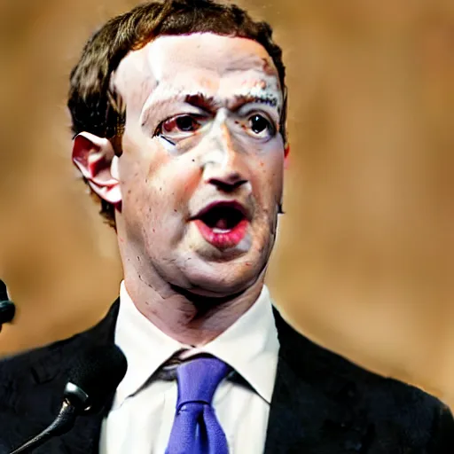 Prompt: mark zuckerberg is secretly a lovecraftian monster, high resolution caught on film, photo credit the associated press