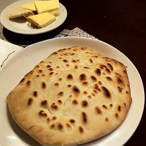 Prompt: pita bread with cheese and butter. trending instagram photo