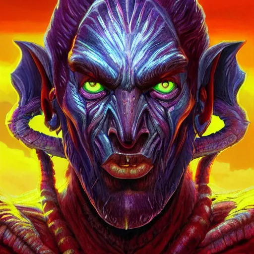 Image similar to bright, colorful, realistic, detailed from Elder Scrolls: shivering isles concept portrait monster vermai backlighting, kodachrome, high contrast, highly detailed, sharp focus, digital painting, concept art, illustration, trending on artstation, comic book by Alex Ross and Adam Adamowicz cover art