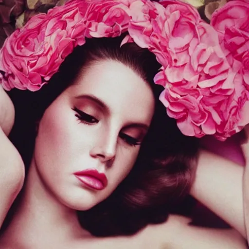 Image similar to Lana del rey album cover, photorealistic