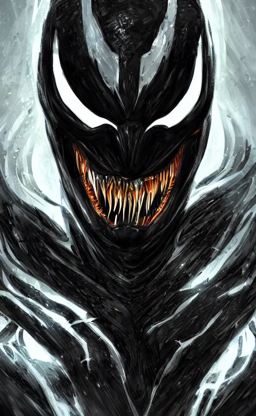 Image similar to venom as batman, dynamic lighting, photorealistic fantasy concept art, trending on art station, stunning visuals, terrifying, creative, cinematic