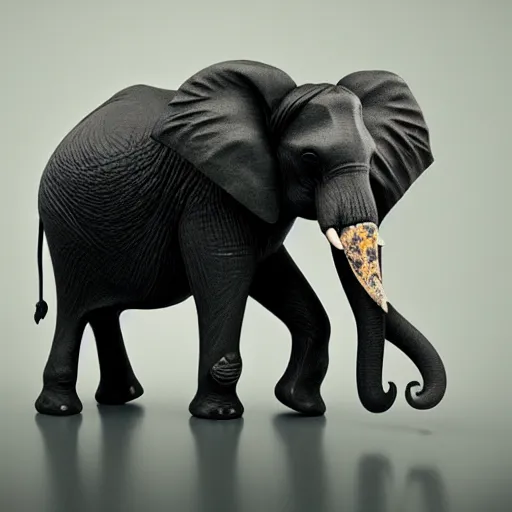 Prompt: a elephant that looks like a grimreaper