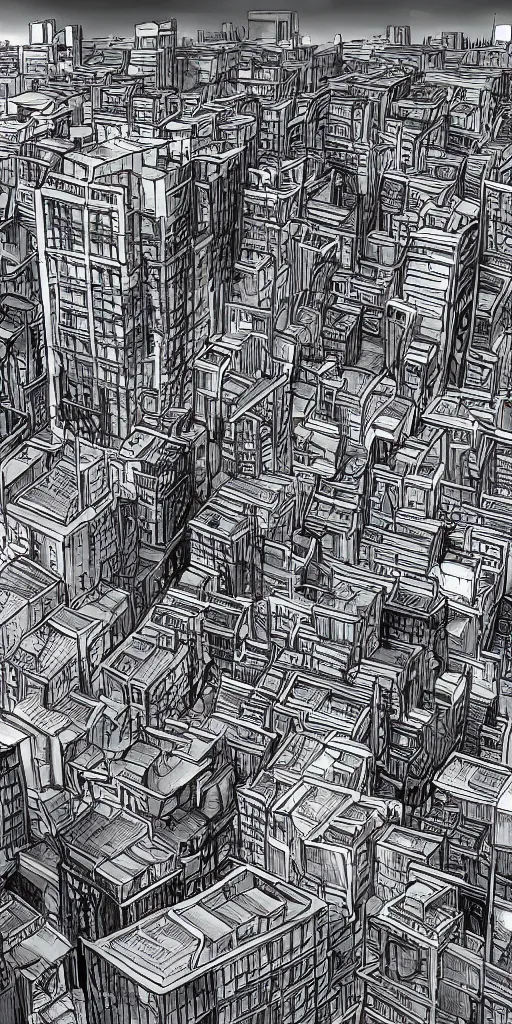 Image similar to hyper realistic manga city