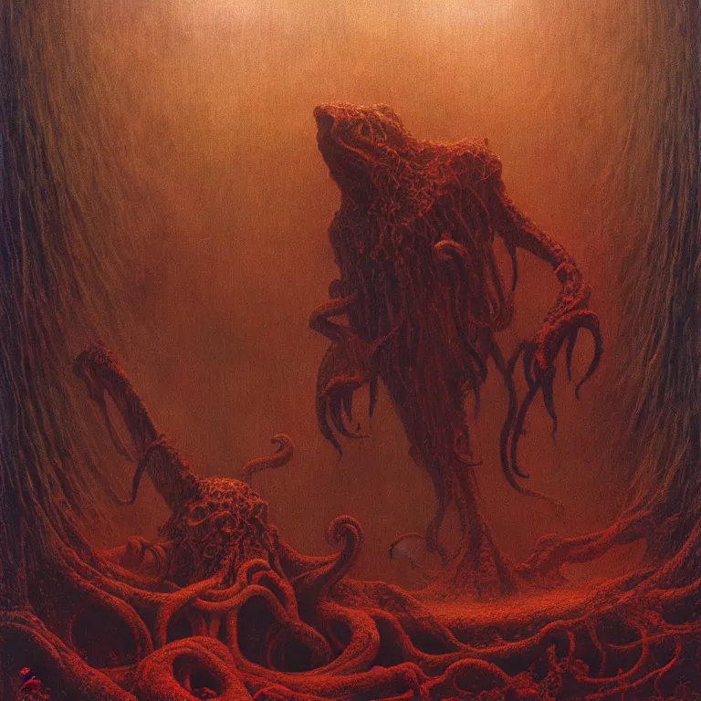 Image similar to a cinematic scene from the cthulhu, concept art by beksinski and jean delville, dramatic lighting, ultra hd, hdr, 8 k