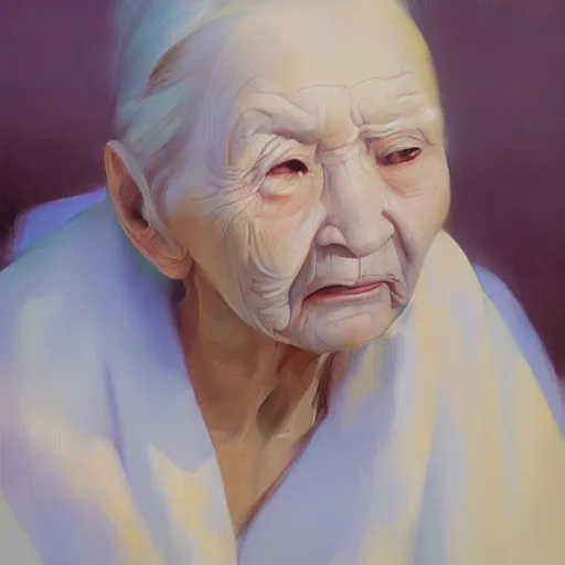 Image similar to yanjun cheng portrait of an old woman