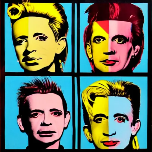 Prompt: depeche mode, in the style of andy warhol, smooth, very detailed