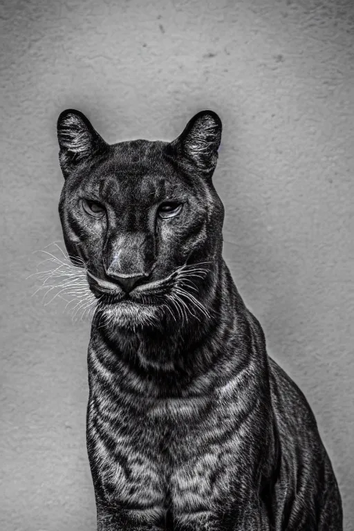 Image similar to portrait of black and white panther, lgbtq, award winning portrait
