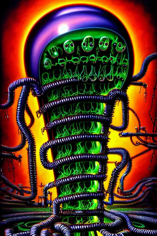 Prompt: a photorealistic painting of the transparent jelly blob nightmare industrial horror machine electronic chemistry by johfra bosschart, lisa frank, dark fantasy art, high detail, trending on artstation