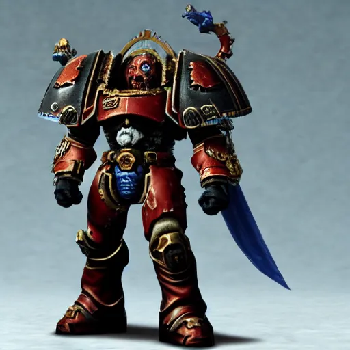 Image similar to a space marine primarch as an endgame boss in final fantasy xiv