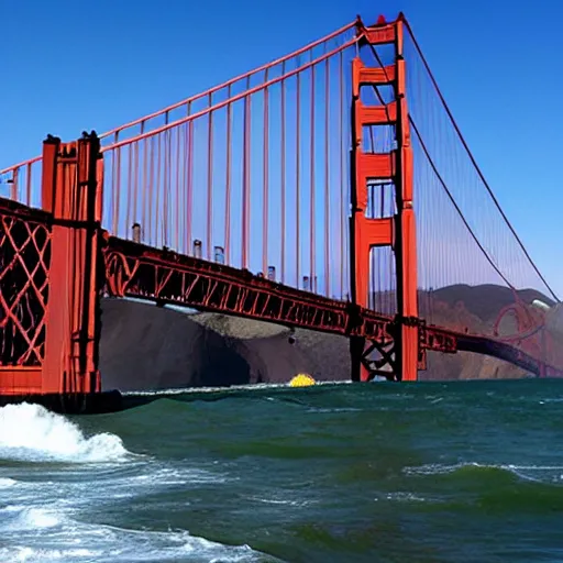 Image similar to the golden gate bridge destroyed