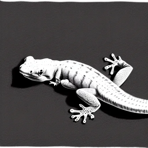 Image similar to drawing of a gecko, pencil, basic, outline