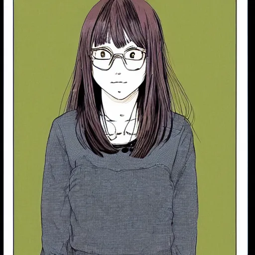 Prompt: a portrait of a girl by inio asano, aya takano color style