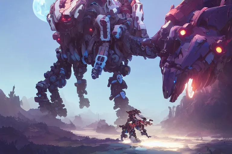 Image similar to watcher machine mecha animal beast robot of horizon forbidden west horizon zero dawn bioluminiscence, behance hd by jesper ejsing, by rhads, makoto shinkai and lois van baarle, ilya kuvshinov, rossdraws global illumination