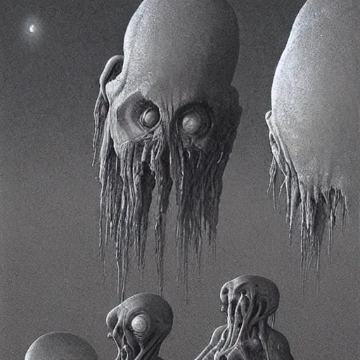 Image similar to aliens from the second edition of barlowe's guide to extraterrestrials, highly detailed, photorealistic, artstation, artwork by beksinski and moebius