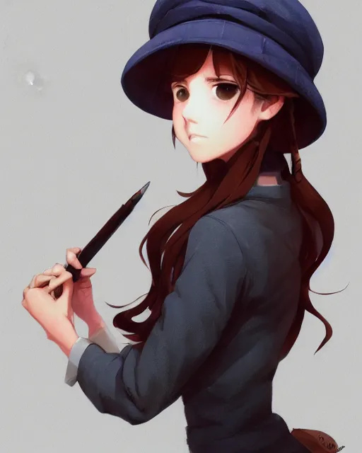 Image similar to girl with beret, sharp details, sharp focus, elegant, highly detailed, illustration, by Jordan Grimmer and greg rutkowski and PiNe(パイネ) and 薯子Imoko and 香川悠作 and wlop and maya takamura, intricate, beautiful, Trending artstation, pixiv, digital Art