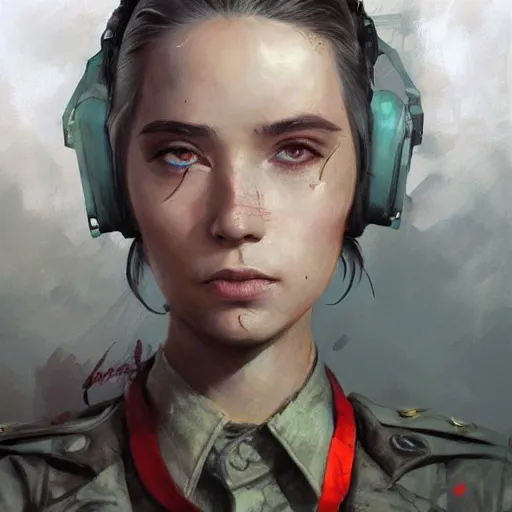 Image similar to portrait of a communist miku, epic, tragic, military art, fantasy, dieselpunk, hd shot, digital portrait, beautiful, artstation, comic style, by artgerm, guy denning, jakub rozalski, magali villeneuve and charlie bowater