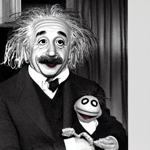 Image similar to Einstein as a Muppet.