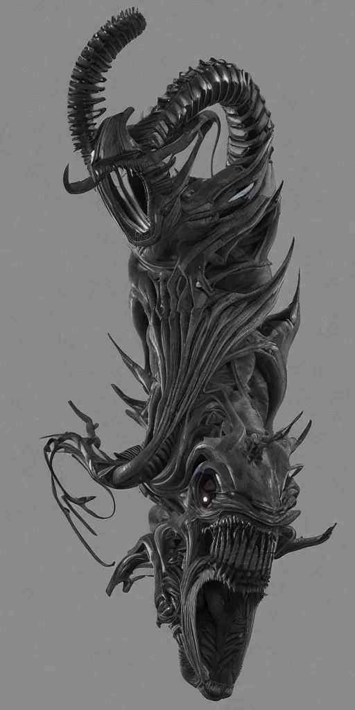 Prompt: unreal engine, photorealistic xenomorph cat inspired by Giger, detailed,