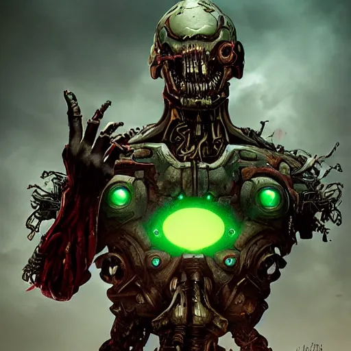 Prompt: zombie cyborg, doom eternal, photography