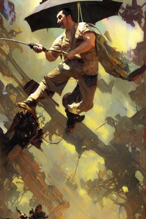 Image similar to mike stoklasa, action lines, painting by'phil hale '!!! gaston bussiere, craig mullins, greg rutkowski, alphonse mucha,