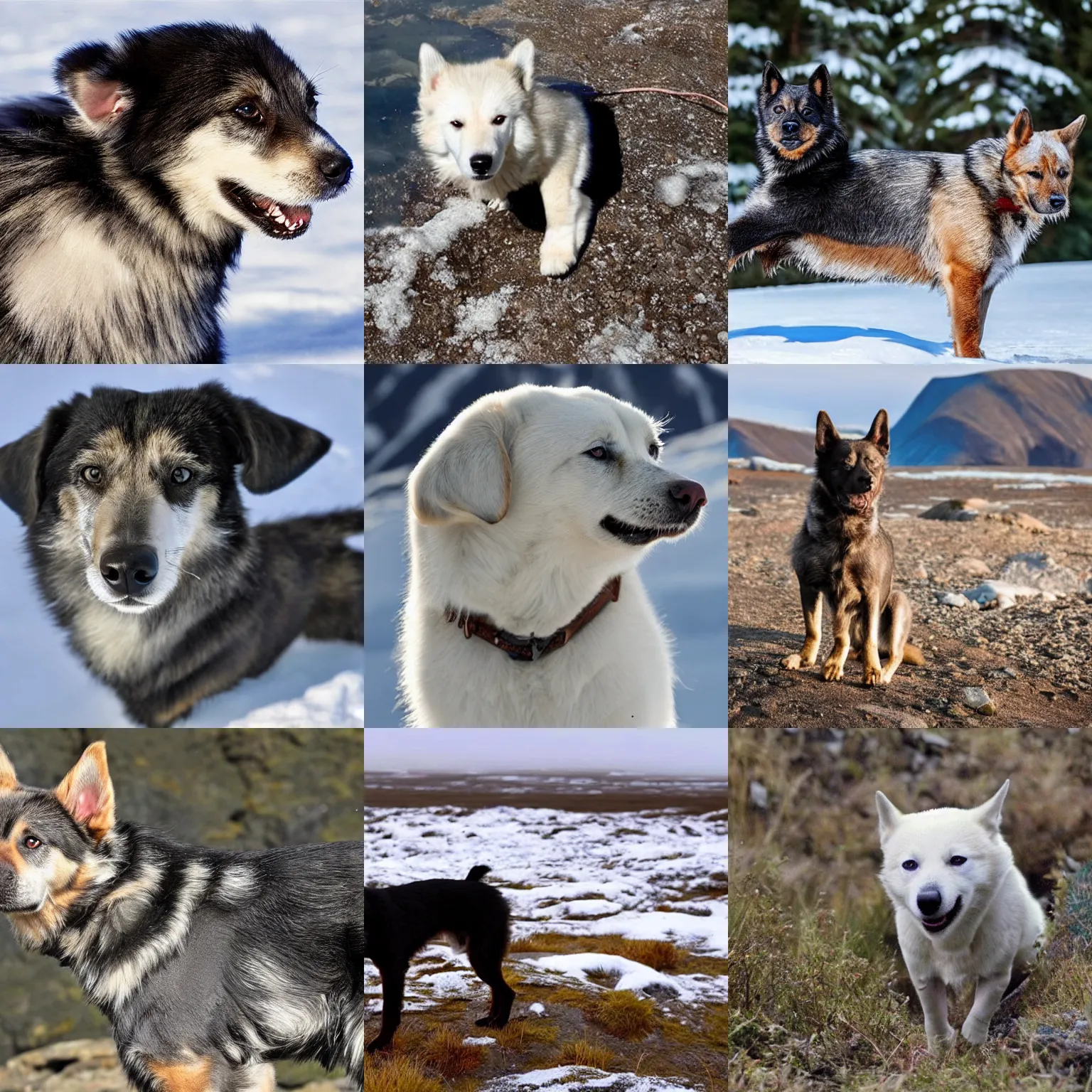 Prompt: New canine species found in the arctic region